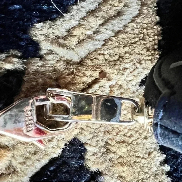 Fossil Unisex Black Leather Round Coin Money Pouch Wristlet - Picture 5 of 11